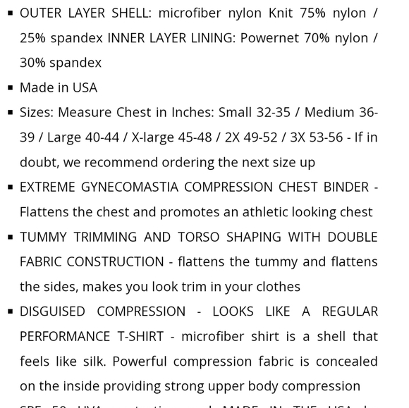 Underworks Concealer Microfiber Crewneck Shaper XL for Gynecomastia & Binding - Picture 3 of 6